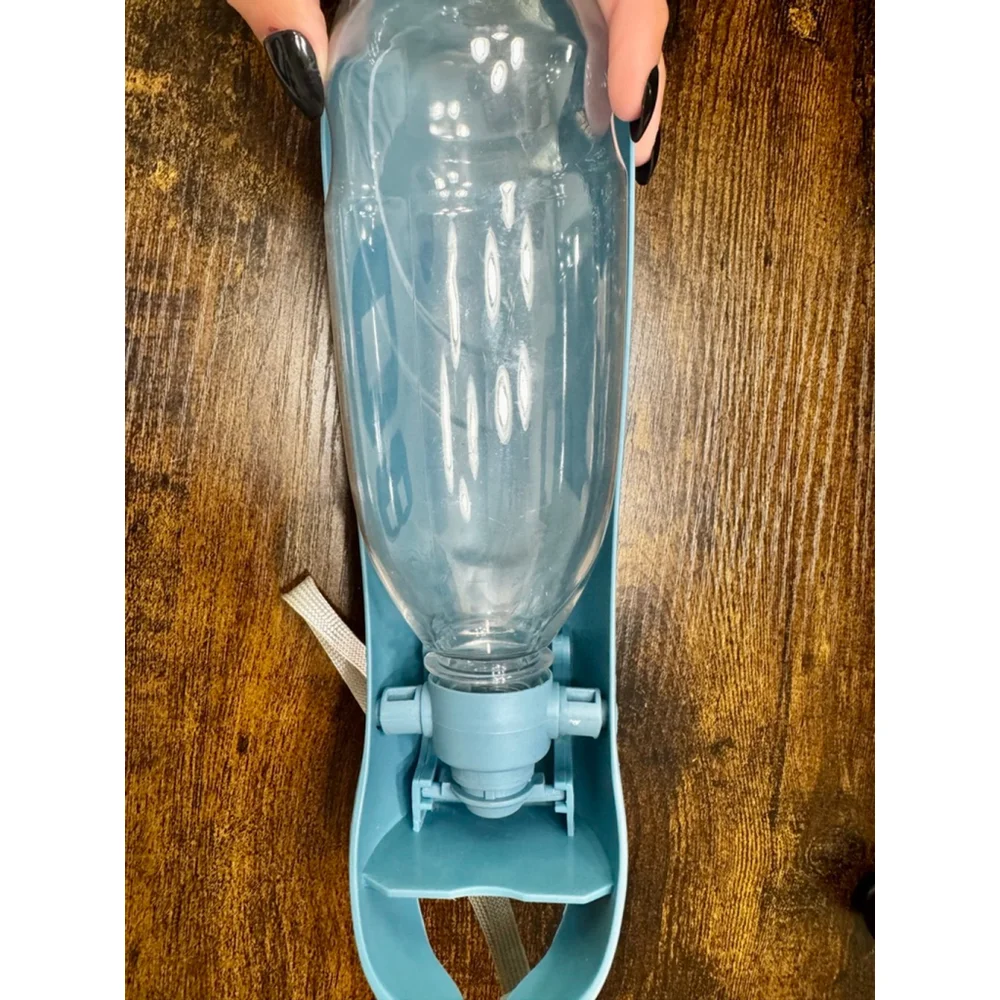 Plastic Pet Traveling Water Bottle with Wrist Strap, used once